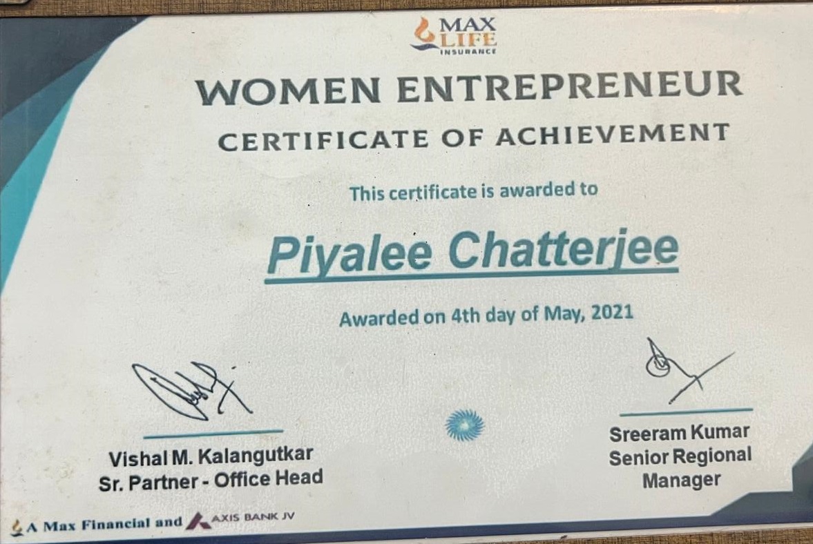 Dr. Piyali Chatterjee Recognized as Women Entrepreneur of Achievement  